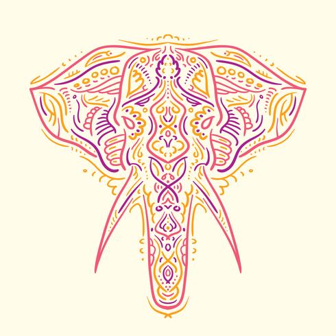 Painted elephant illustration vector