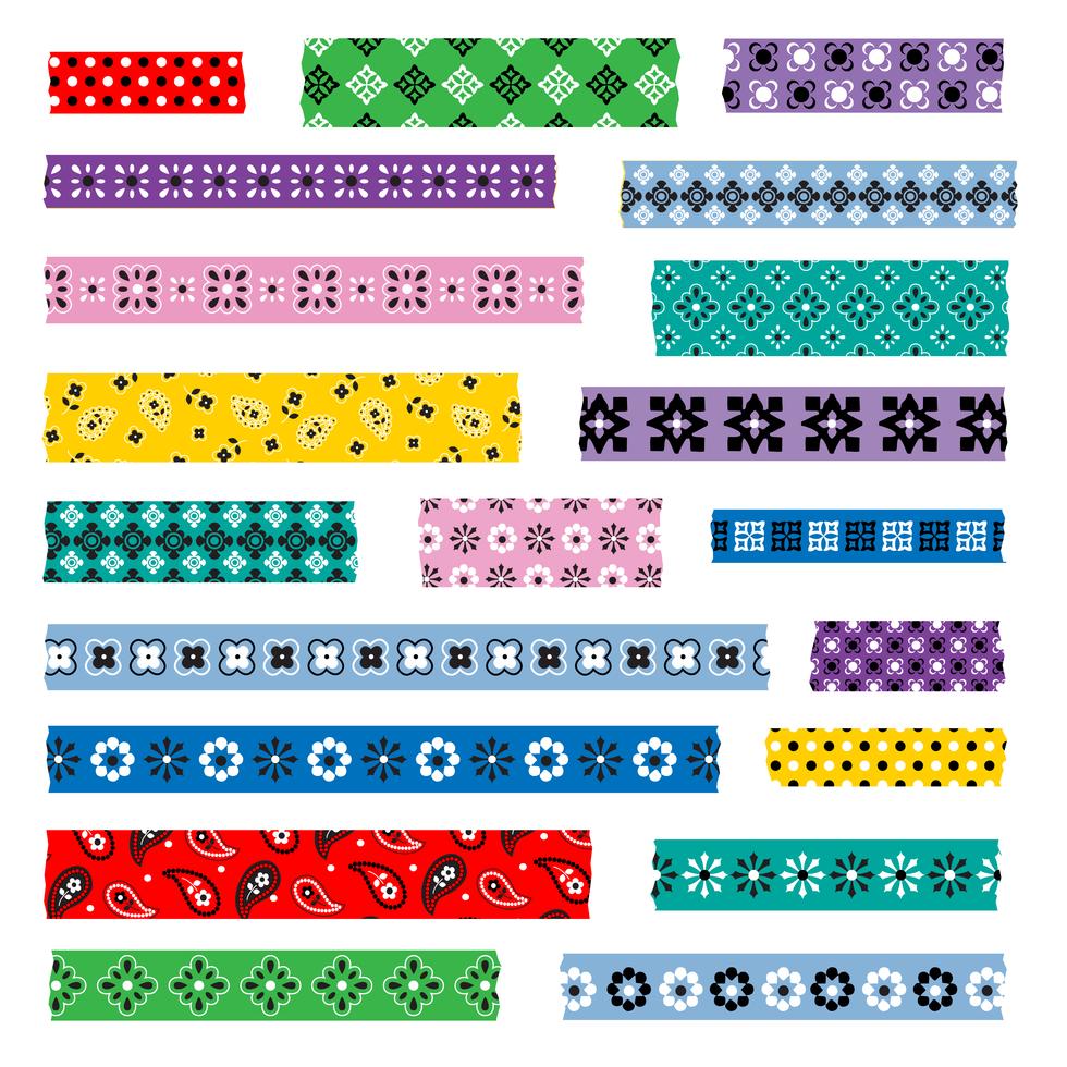 bandana washi tape patterns 423710 Vector Art at Vecteezy