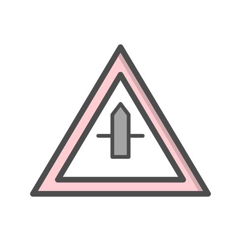 Icono de signo de carretera de menor importancia vector