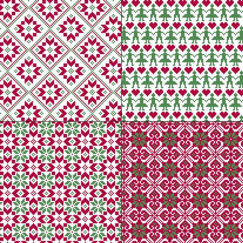 seamless nordic patterns vector