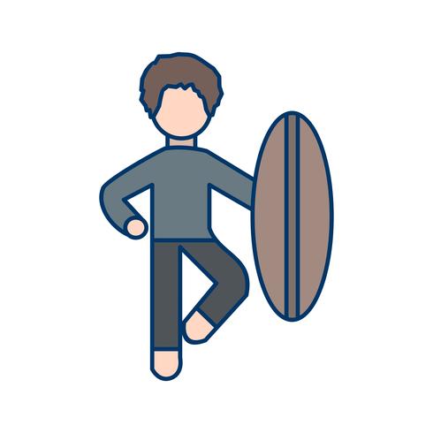 Icono de surf ilustración vectorial vector