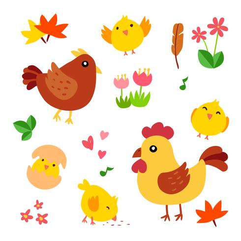 chicken vector character design