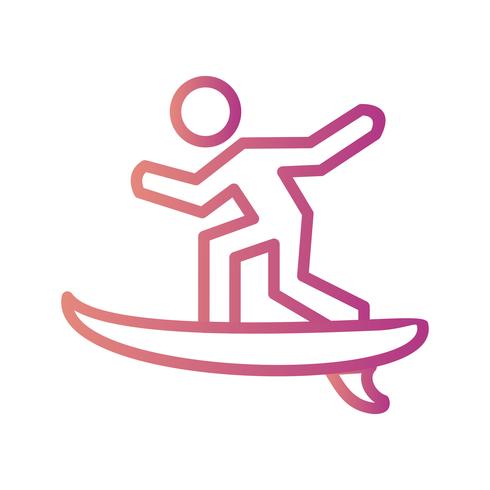 Icono de surf ilustración vectorial vector