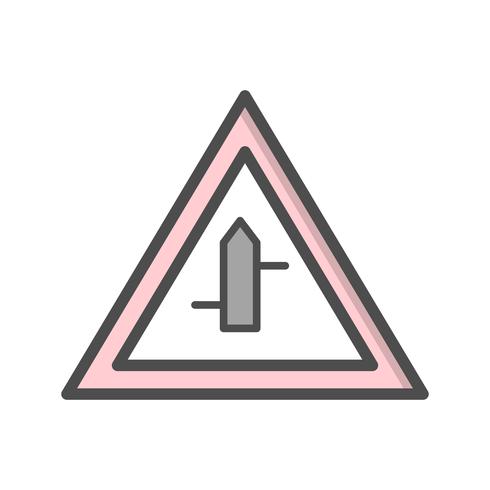 Vector Minor Cross Roads From Right To Left Road Sign Icon