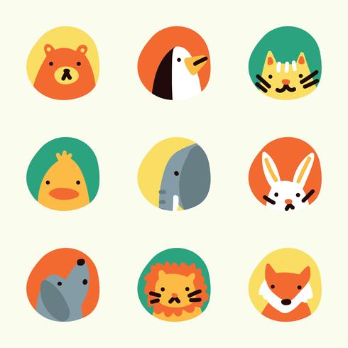 Marcos de colores con animales en ellos vector