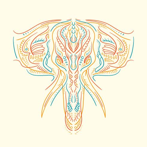 Painted elephant illustration vector
