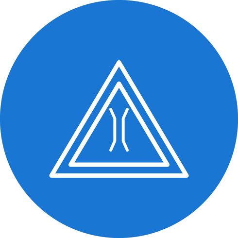 Vector Narrow bridge Road Sign Icon