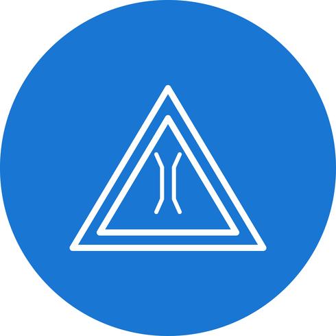 Icono de signo de carretera de puente estrecho de vector