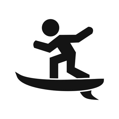 Icono de surf ilustración vectorial vector