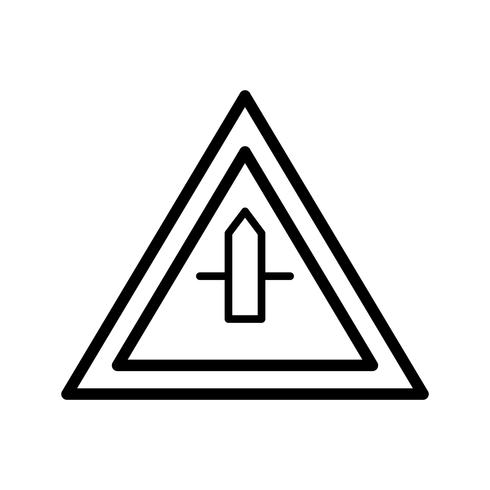 Vector Minor Cross Road Sign Icon