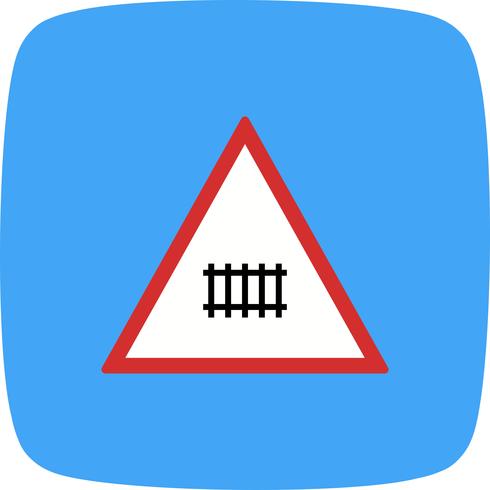 Vector Level Crossing With Gate Road Sign Icon Vector Art At Vecteezy
