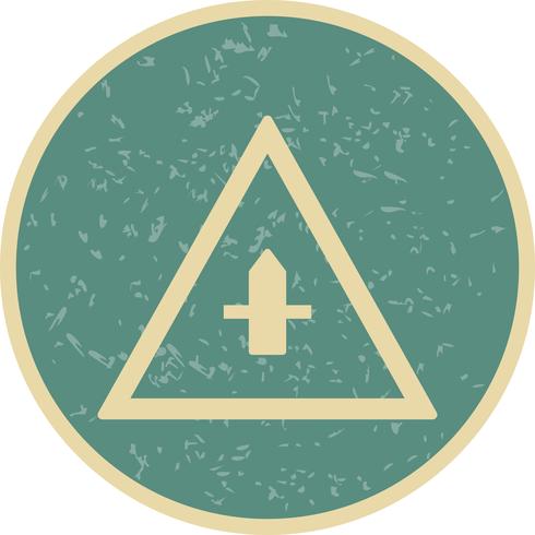 Vector Minor Cross Road Sign Icon