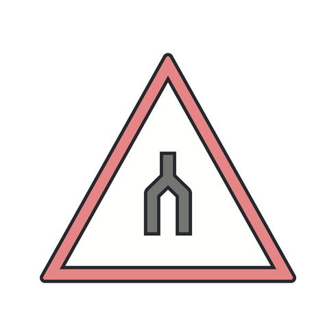 Vector Dual carriageway ends Road Sign Icon
