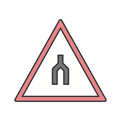 Vector Dual carriageway ends Road Sign Icon