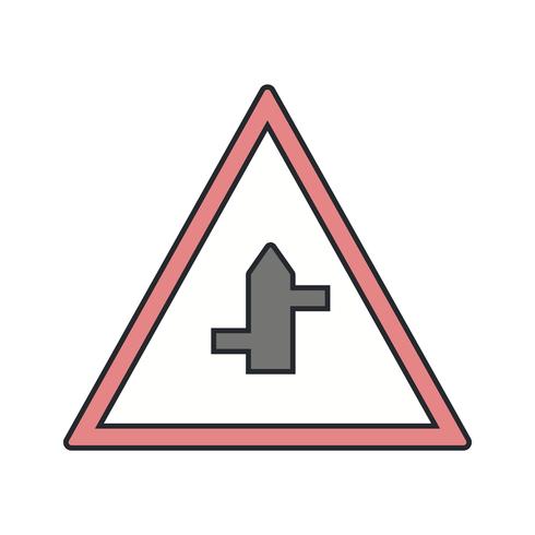 Vector Minor Cross Roads From Right To Left Road Sign Icon