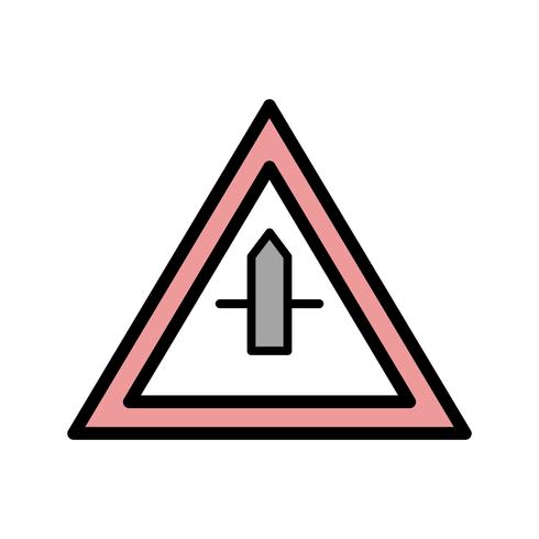 Vector Minor Cross Road Sign Icon