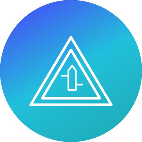 Vector Minor cross roads from left to right Road Sign Icon