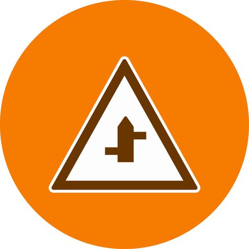 Vector Minor Cross Roads From Right To Left Road Sign Icon