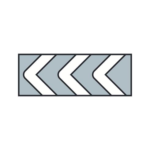 Vector Sharp deviation of route to left Road Sign Icon