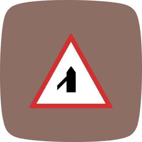 Vector Minor Cross Road From Left Road Sign Icon