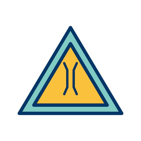 Vector Narrow bridge Road Sign Icon