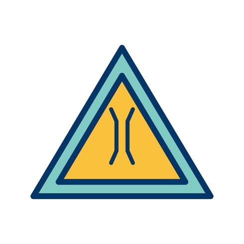 Vector Narrow bridge Road Sign Icon