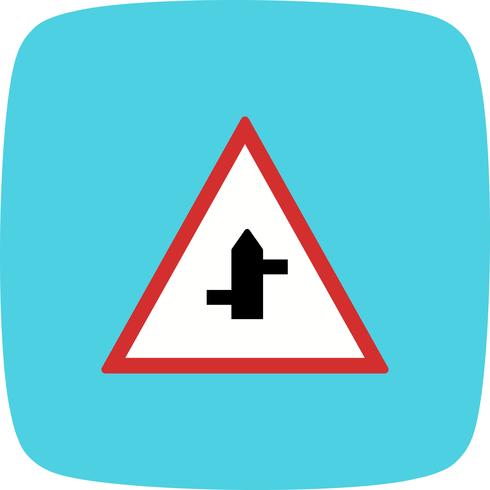 Vector Minor Cross Roads From Right To Left Road Sign Icon