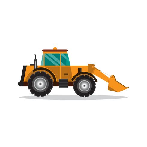 Bulldozer isolated on white background. Construction digger machine vector