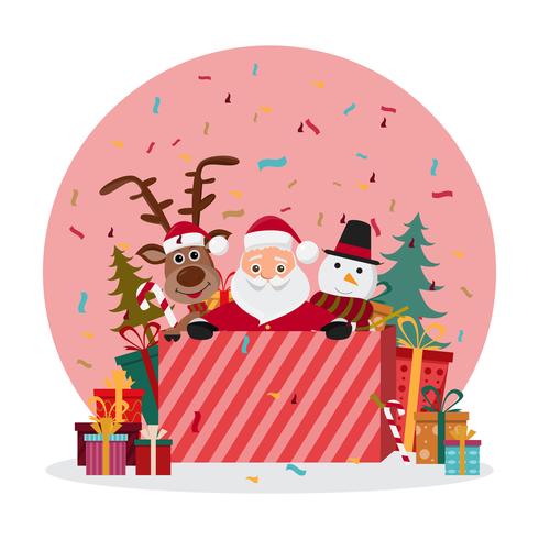 cute santa claus characters in different emotions. vector