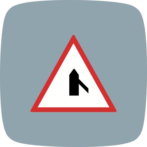 Vector Minor Cross Road From Right Road Sign Icon