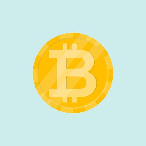 Moneda digital dorada de bitcoin. Símbolo de dinero y finanzas de la criptomoneda. vector