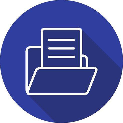 Vector de documento en el icono de carpeta