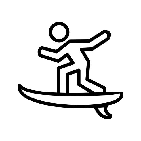 Icono de surf ilustración vectorial vector