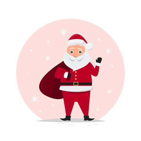 cute santa claus characters in different emotions. vector