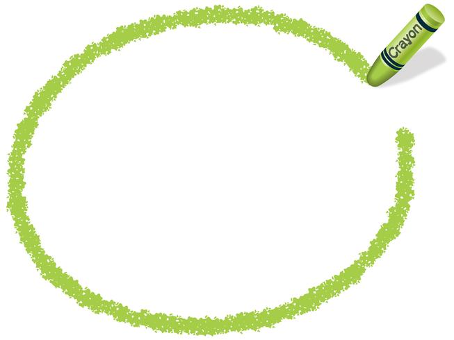 Marco amarillo-verde del creyón de la elipse, ilustración del vector. vector