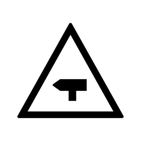 Vector Major Cross Road Road Sign Icon