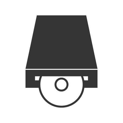 Dvd PLayer Glyph Black Icon vector