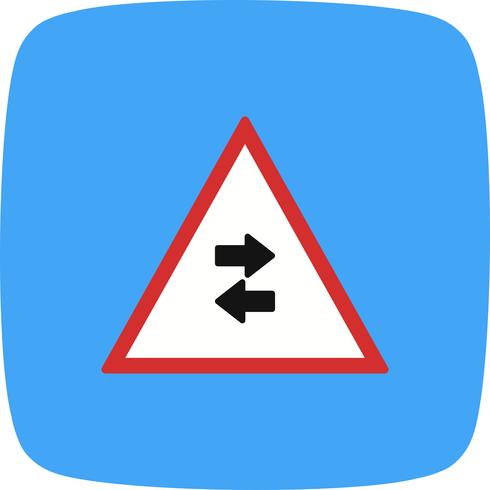 Vector Two-way traffic crosses one-way Road Sign Icon 