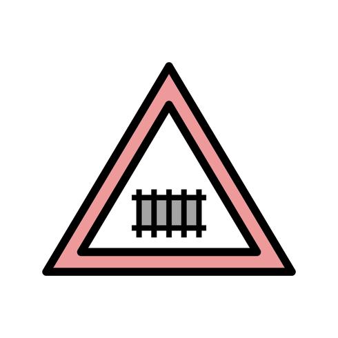 Vector Level crossing with gate Road Sign Icon