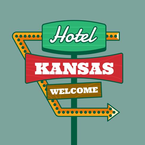 Retro Hotel Sign vector