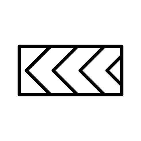 Vector Sharp deviation of route to left Road Sign Icon