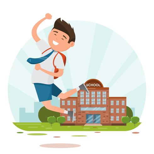 Happy students when back to school. education concept. vector