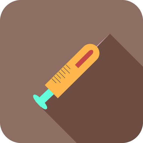 Syringe Flat Long Shadow Icon vector