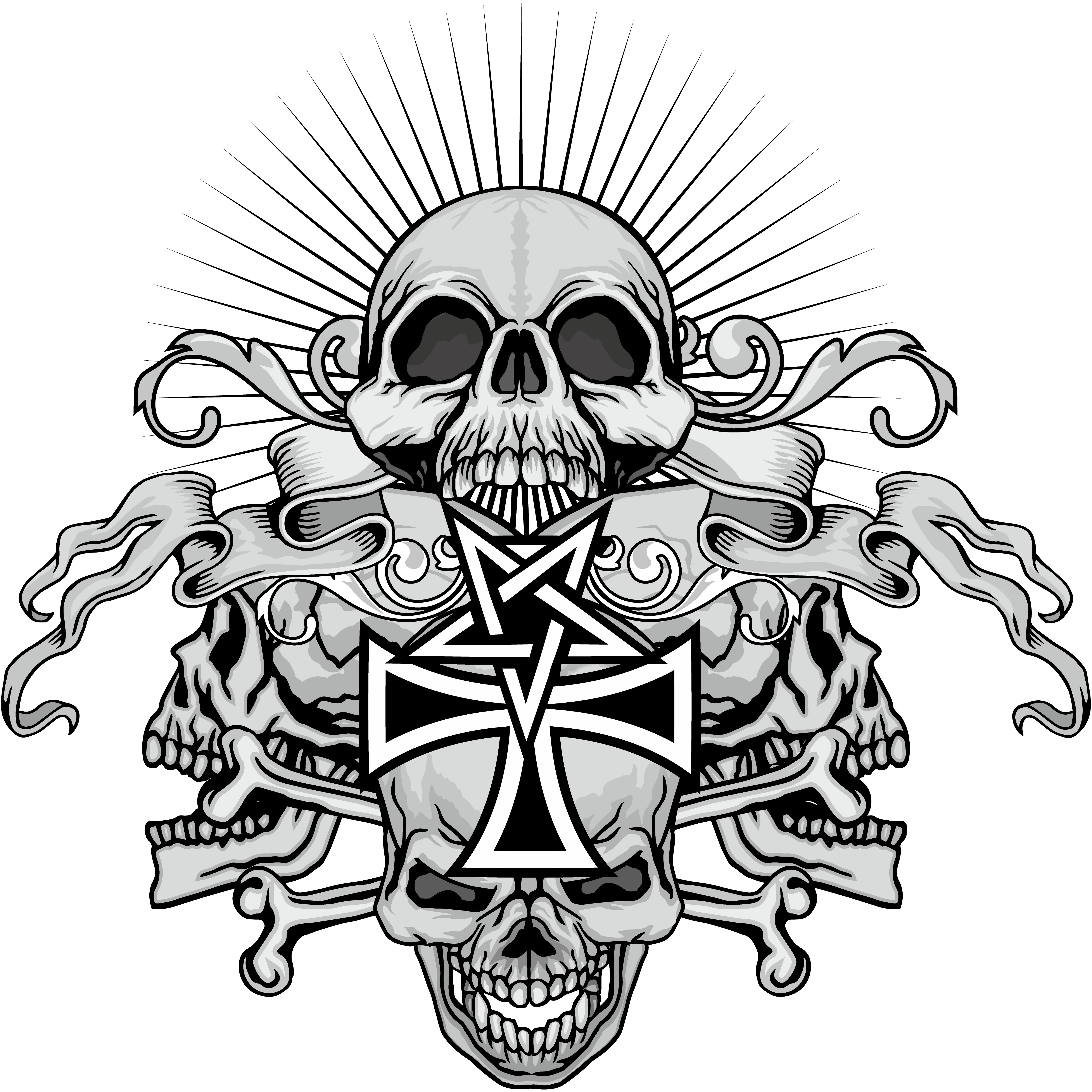 grunge skull coat of arms 425681 Vector Art at Vecteezy