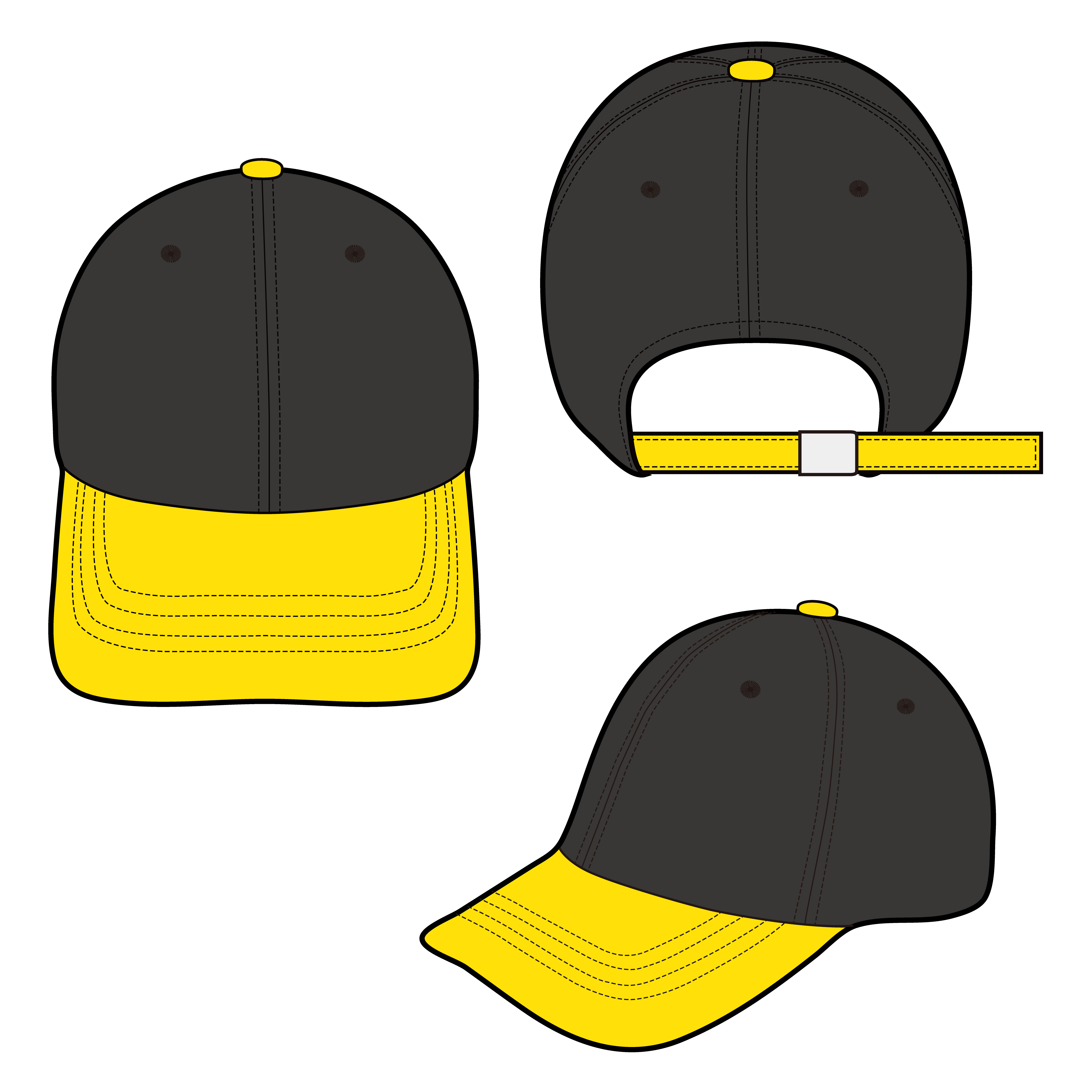 Download Baseball Cap fashion flat sketch template - Download Free ...