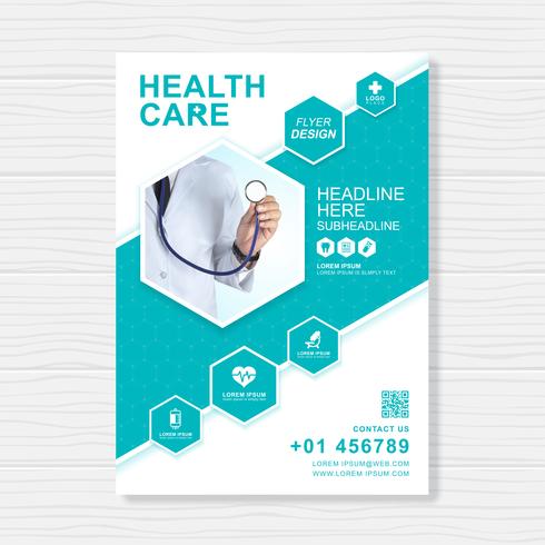 Health care cover a4 template design for a report and medical brochure design, flyer, leaflets decoration for printing and presentation vector illustration