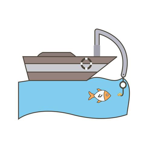 Vector Fishing Boat Icon