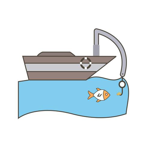 Vector Fishing Boat Icon