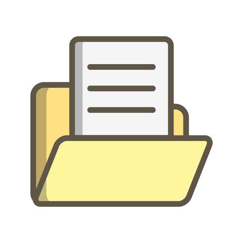 Vector de documento en el icono de carpeta