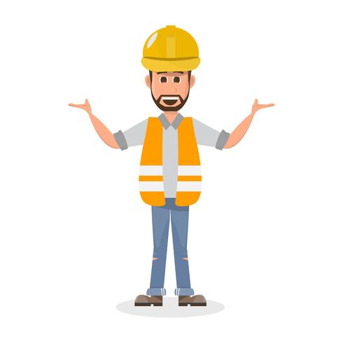 architect, foreman, engineering construction worker in different character vector